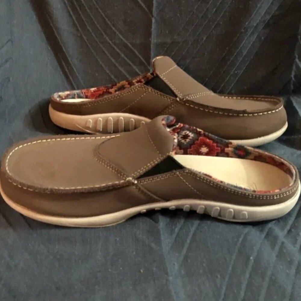 Spenco Orthotic Leather Tan Slide 8W